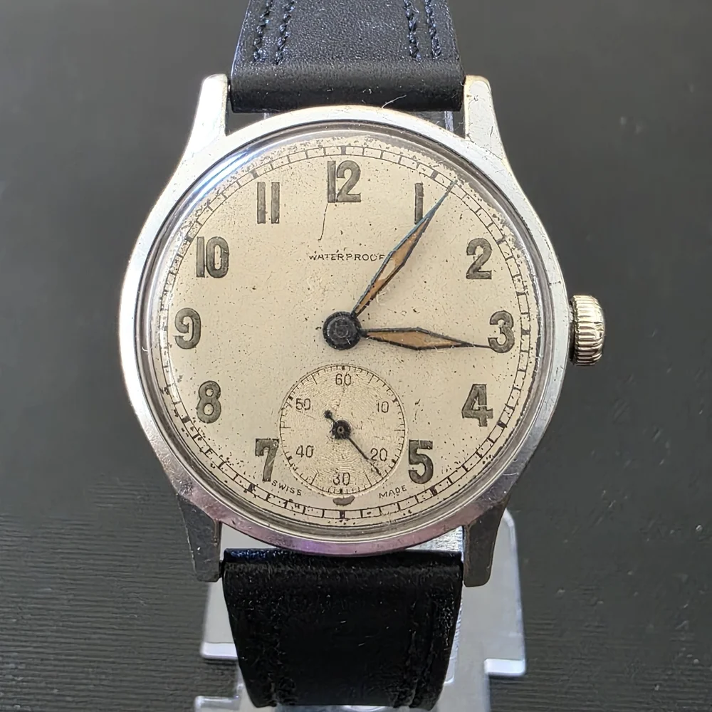 Swiss Military Trench 15J Watch W/ Personal Name Engraving Runs